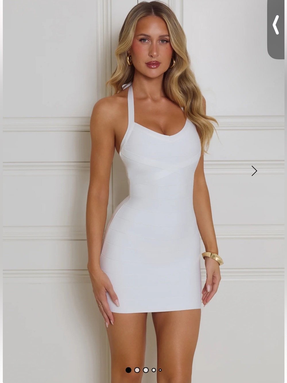 Hellomolly White Halter bandage Mini Dress